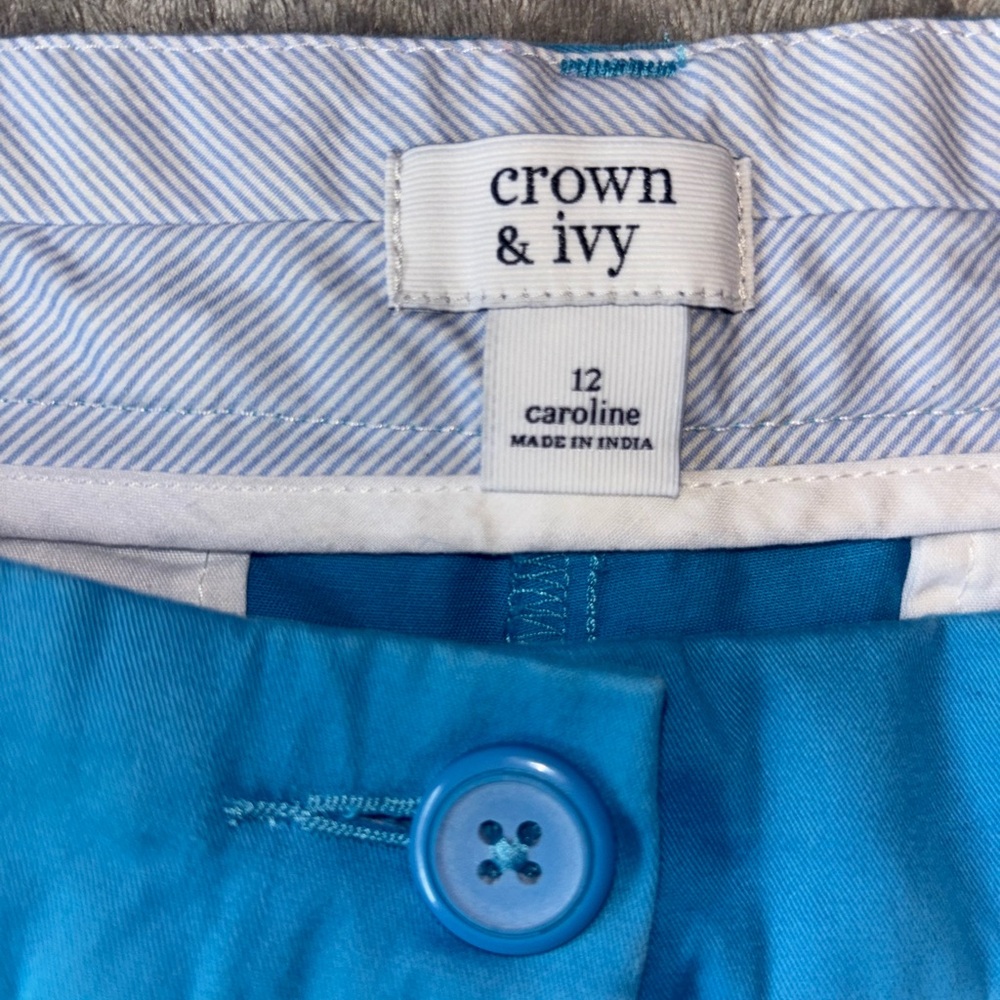 Crown & Ivy Vibrant Blue Women's Bermudas - Picture 4 of 9